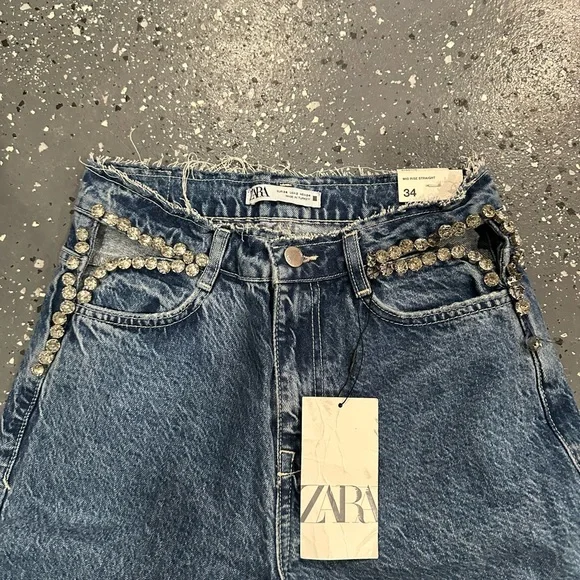 Zara Blue Flare Women's Jeans - Picture 2 of 2
